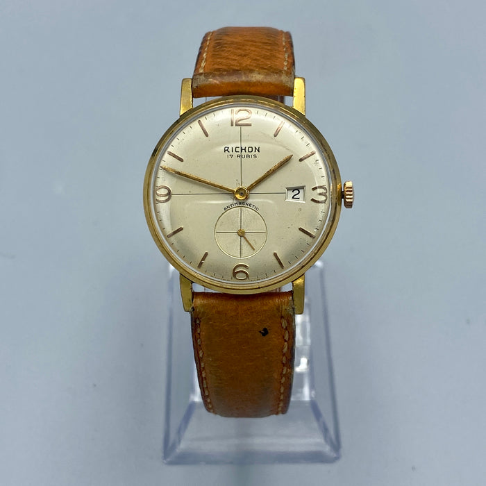 Richon 17 rubis orologio meccanico dorato 34 mm Swiss 1960 ca