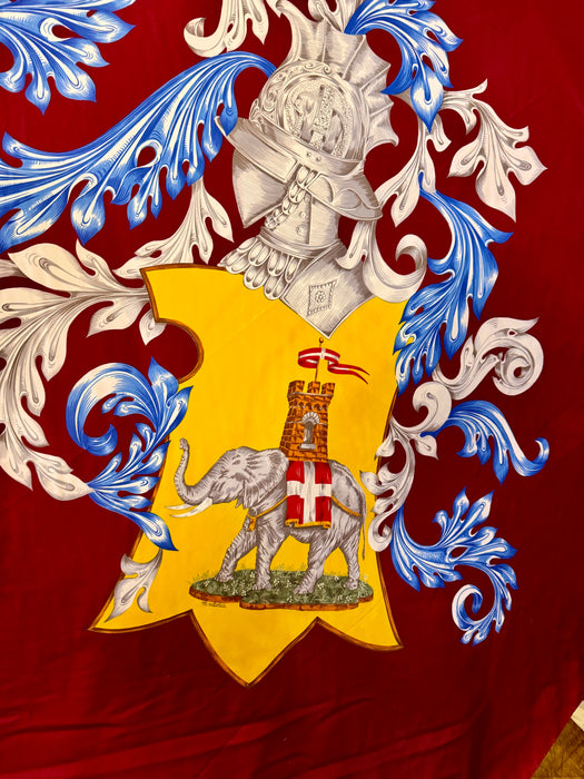 Bandiera in stoffa ufficiale Contrada della Torre Siena 1990 ca