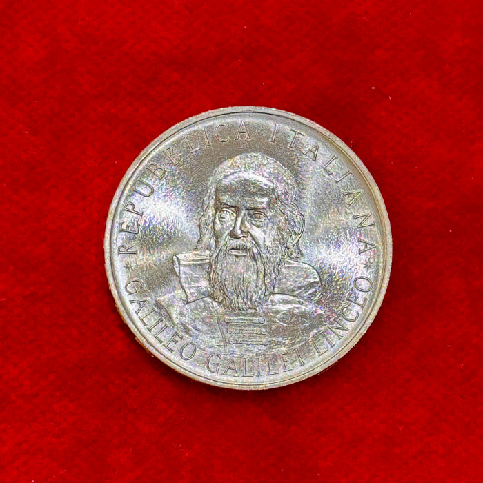 Moneta 500 lire argento commemorativa Galileo Galilei Linceo 1982