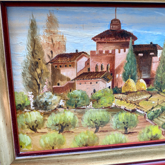 Anonimo - "Veduta della Certosa di Siena (attr.) - olio su masonite - 1930 ca