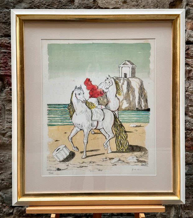 Giorgio De Chirico – “Cavalli su una spiaggia antica" – litografia su carta IV/XXX - 1974