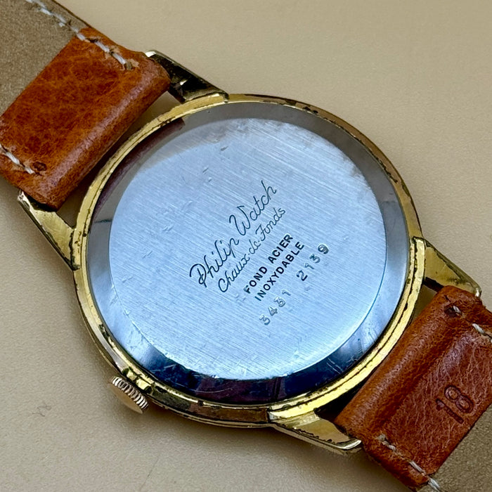 Philip Watch C.d.F. orologio meccanico cal. 50 cassa dorata 35 mm Swiss 1960 ca