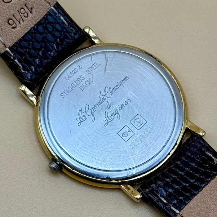 Longines Les Grandes Classiques orologio quarzo cassa dorata 34 mm Swiss 1990 ca