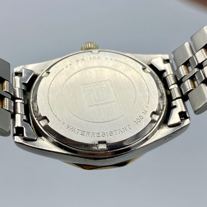 Tissot PR 100 Saphir orologio quarzo acciaio 30mm Swiss 1990 ca