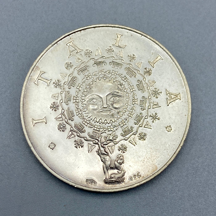 Moneta Isola d'Elba Marengo del sole argento 925 1971