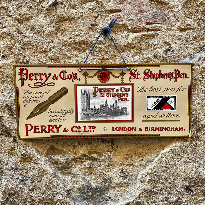 Insegna Perry & Co's. St. Stephen's Pen London UK cartone 1930 ca