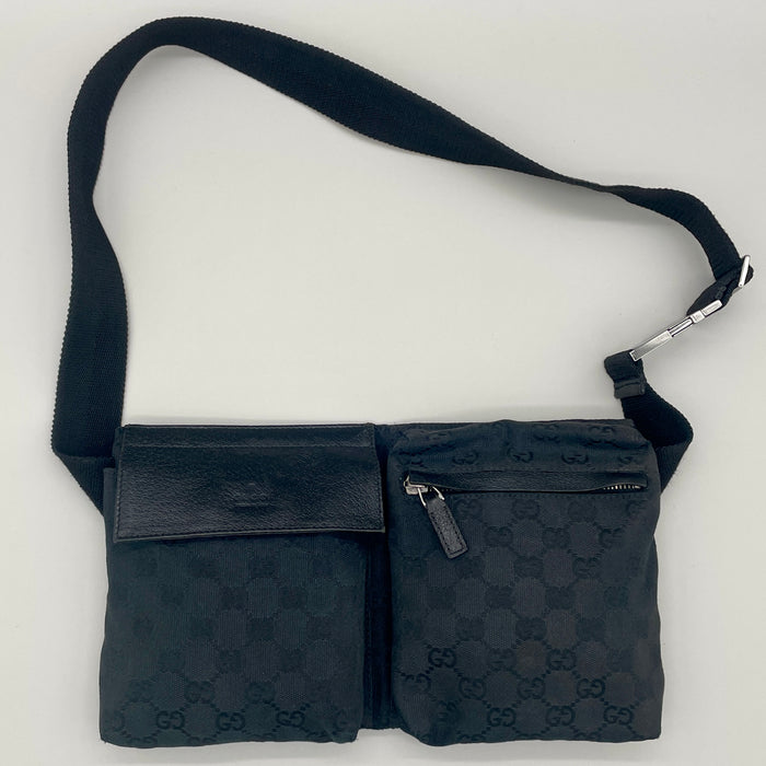 Marsupio Gucci monogram uomo unisex nero tela pelle 2020 ca
