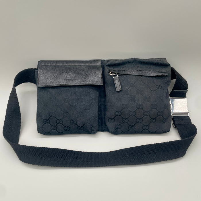 Marsupio Gucci monogram uomo unisex nero tela pelle 2020 ca