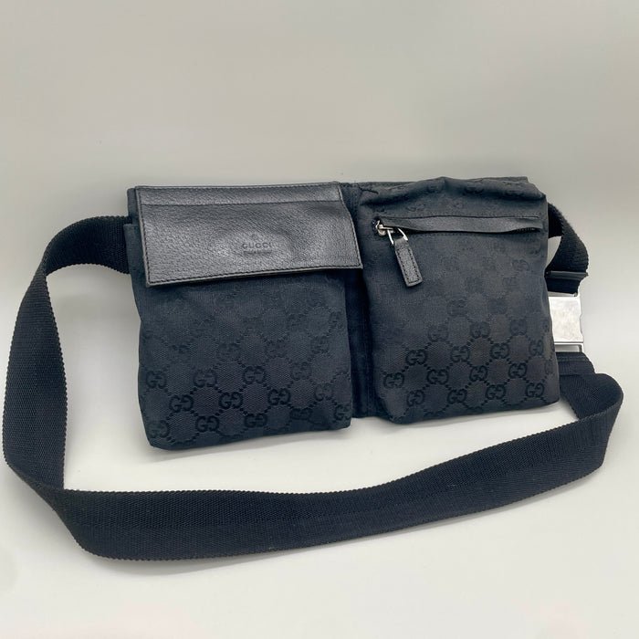 Marsupio Gucci monogram uomo unisex nero tela pelle 2020 ca
