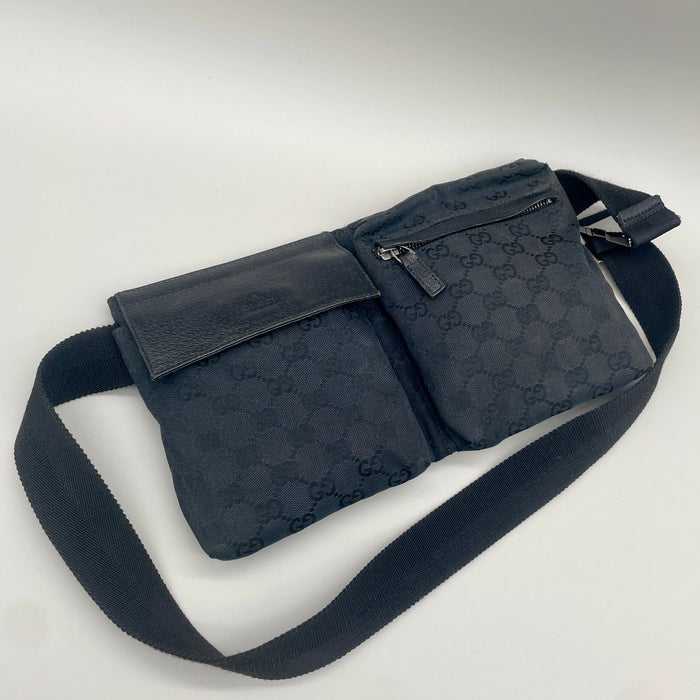 Marsupio Gucci monogram uomo unisex nero tela pelle 2020 ca