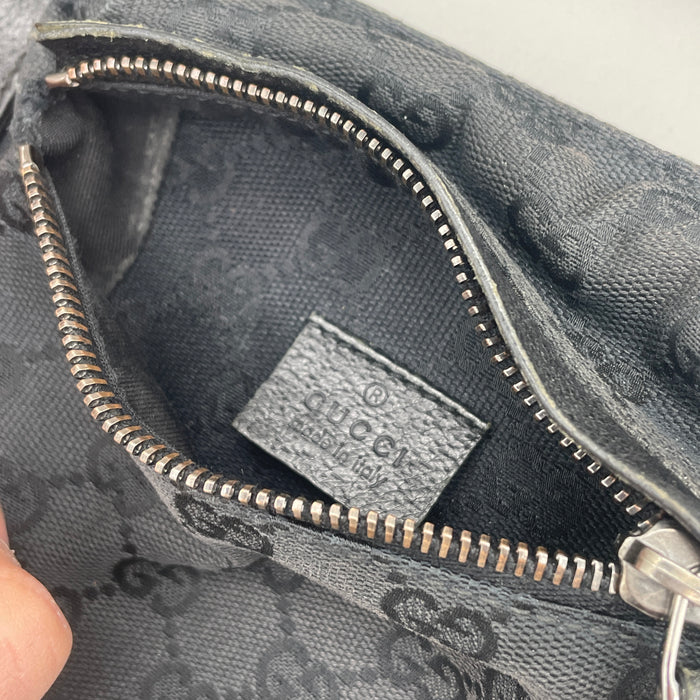 Marsupio Gucci monogram uomo unisex nero tela pelle 2020 ca