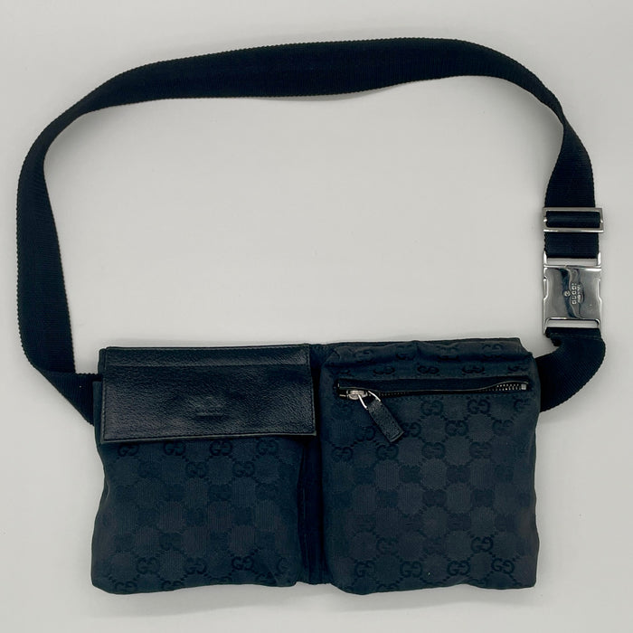 Marsupio Gucci monogram uomo unisex nero tela pelle 2020 ca