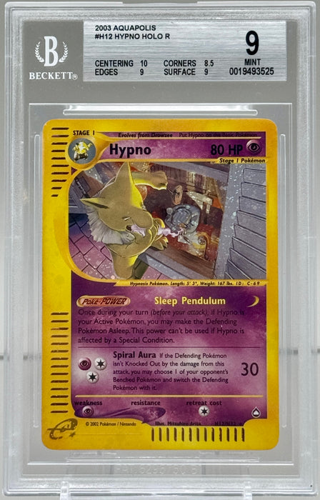 BGS 9 Hypno H12/H32 ITA Aquapolis carta Pokemon gradata 2002