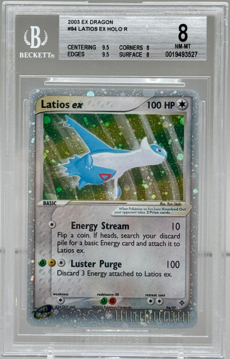 BGS 8 Latios ex 94/97 ENG Ex Dragon carta Pokemon gradata 2003