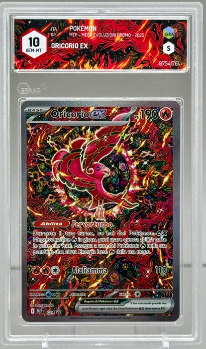 GRAAD 10 Oricorio ex 024 ITA Promo Ultra Premium carta Pokemon gradata 2025