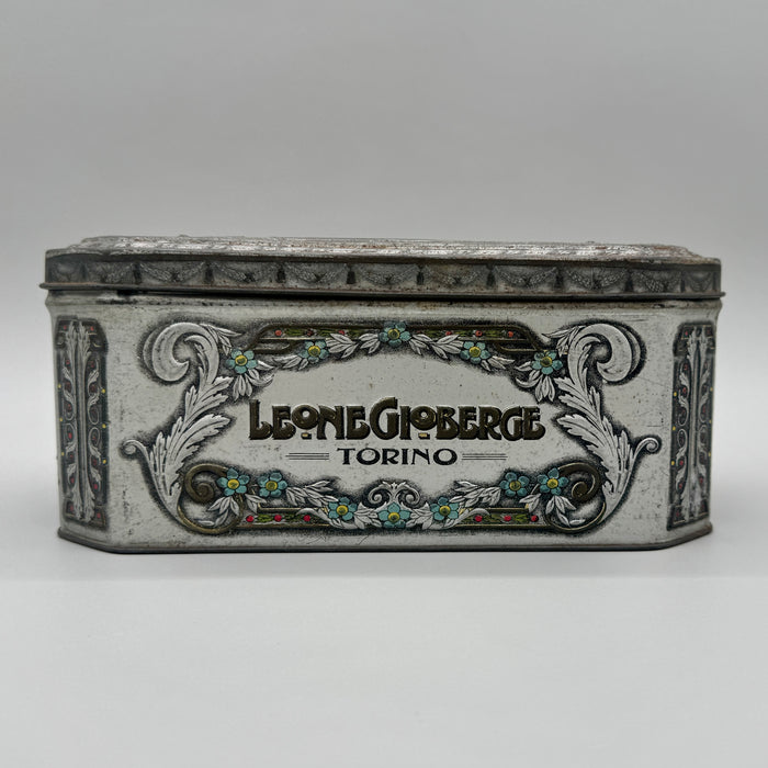 Leone Gioberge Torino scatola latta litografata Pastiglie Senateur 1910 ca
