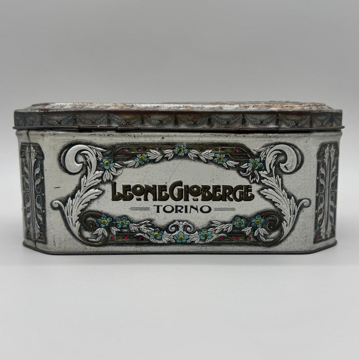 Leone Gioberge Torino scatola latta litografata Pastiglie Senateur 1910 ca