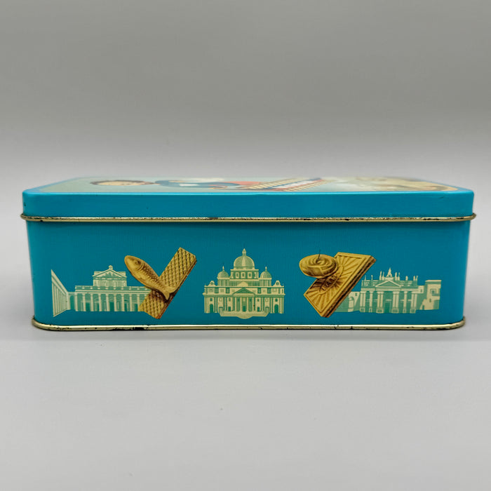 Wamar biscotti Torino scatola latta litografata Roma Giubileo 1950