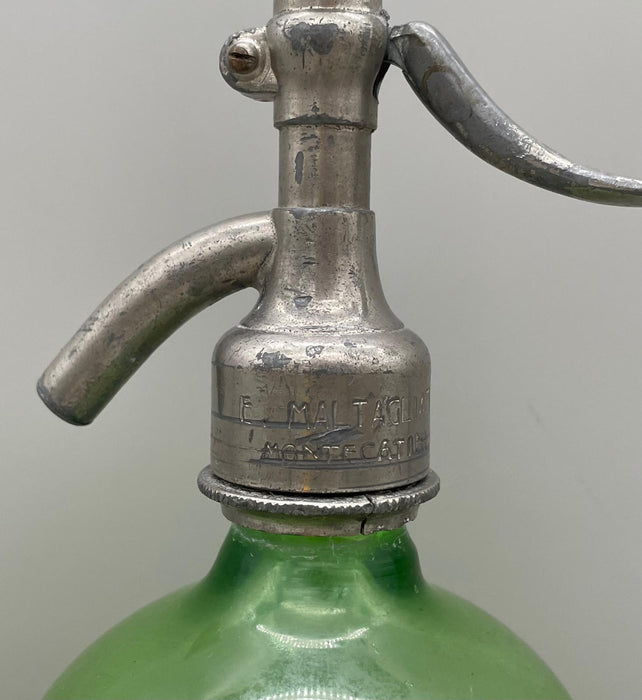 Industria del Freddo Siena seltz sifone vetro verde 1900 ca