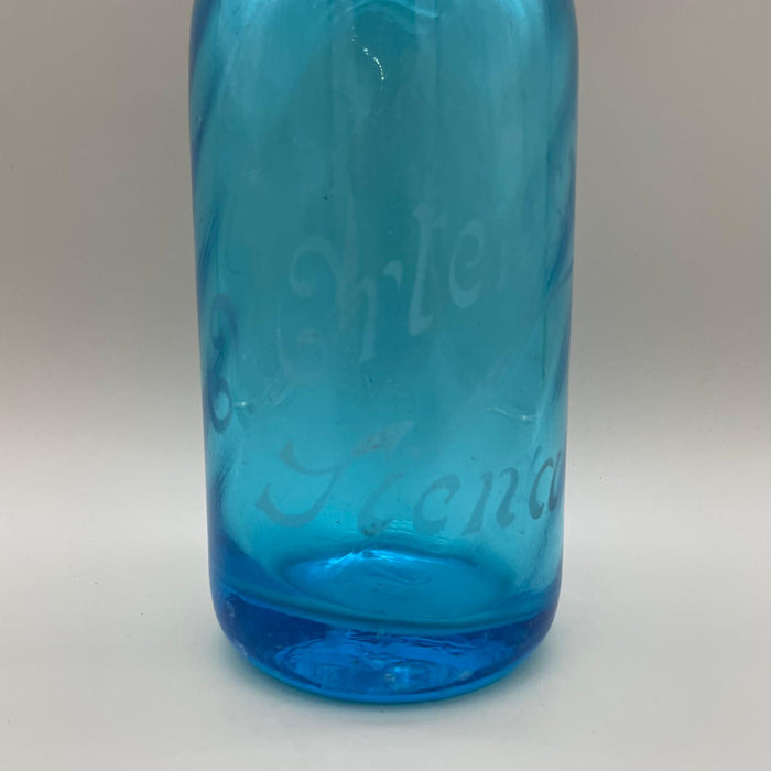 Ortensi Siena seltz sifone vetro blu 1900 ca