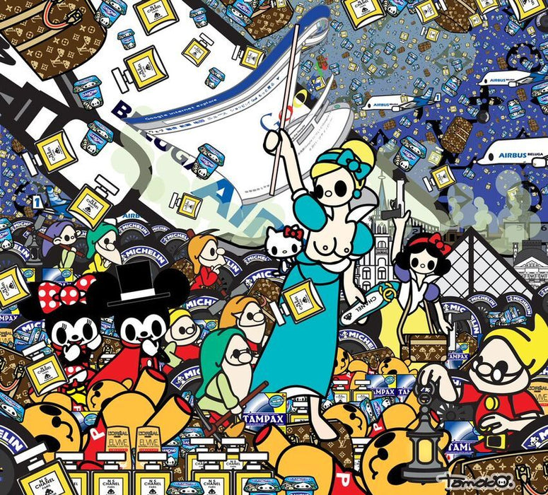 Tomoko Nagao - "La libertà guida il Pop" - vectorial art su carta V/L - 2016