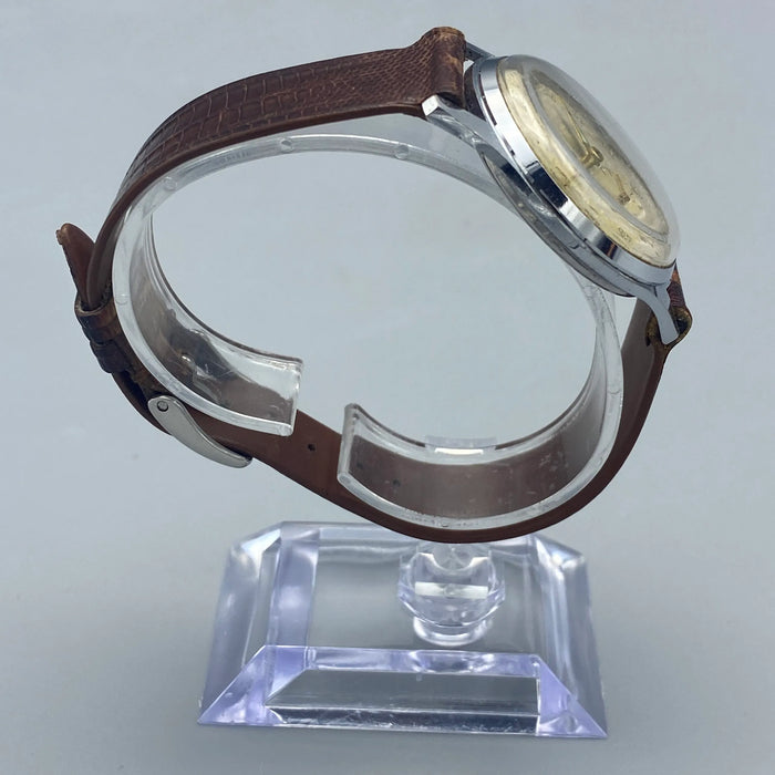 Ancre 15 Rubis orologio meccanico cromato 33mm Swiss 1950 ca