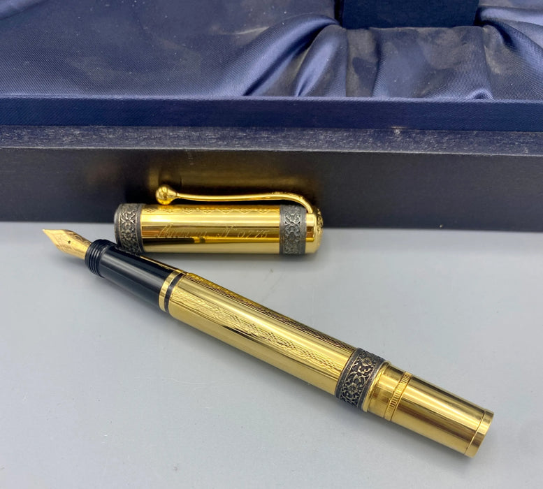 Penna Aurora stilografica oro 75 anniversario numerata con scatola 1994