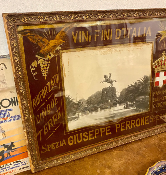 Insegna Giuseppe Perrone vini La Spezia 1900 ca