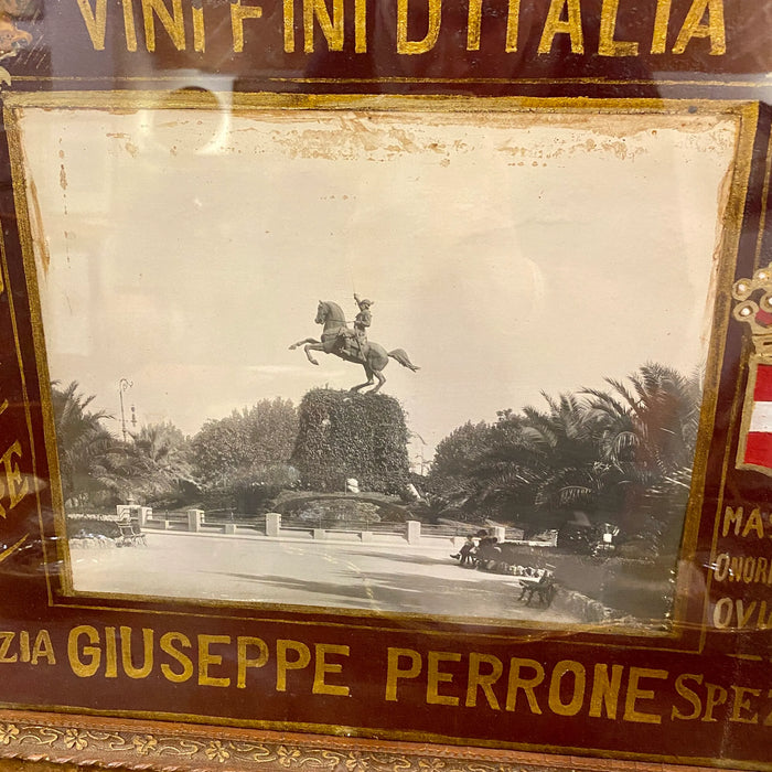 Insegna Giuseppe Perrone vini La Spezia 1900 ca