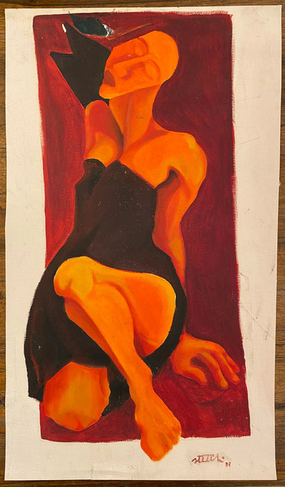 Massimo Stecchi – “Ritratto di donna” – olio su tela – 1997
