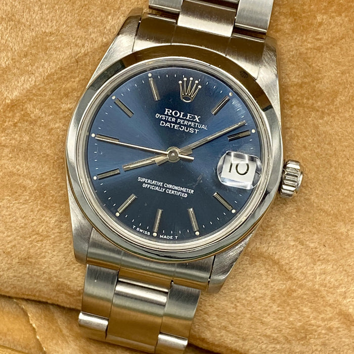 Rolex Datejust 68240 blue soleil orologio automatico swiss made 31 mm acciaio 1990 ca