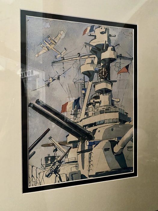 Anonimo – “Marina Francese Richelieu WWII” – acquarello su carta 1950 ca