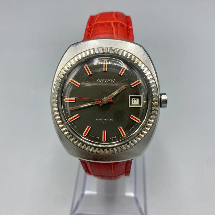 Arten 25 orologio automatico acciaio 36mm Swiss 1970 ca