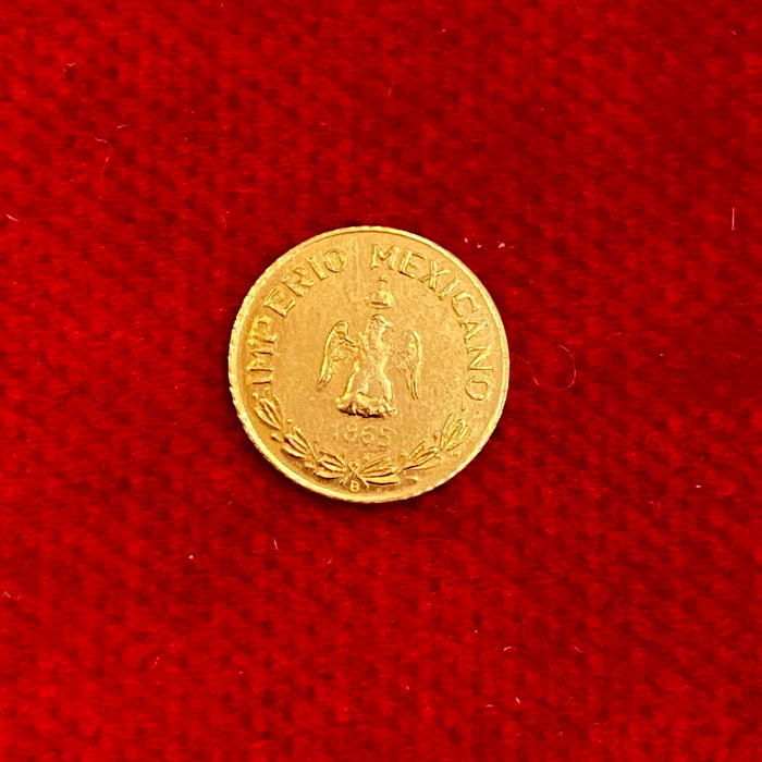 Moneta Messico 1 Peso oro titolo 900/1000 anno 1865