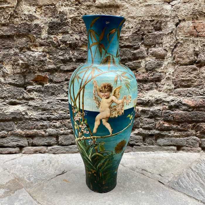 Anfora vaso decorato stile bucolico Fiorentino 1900 ca