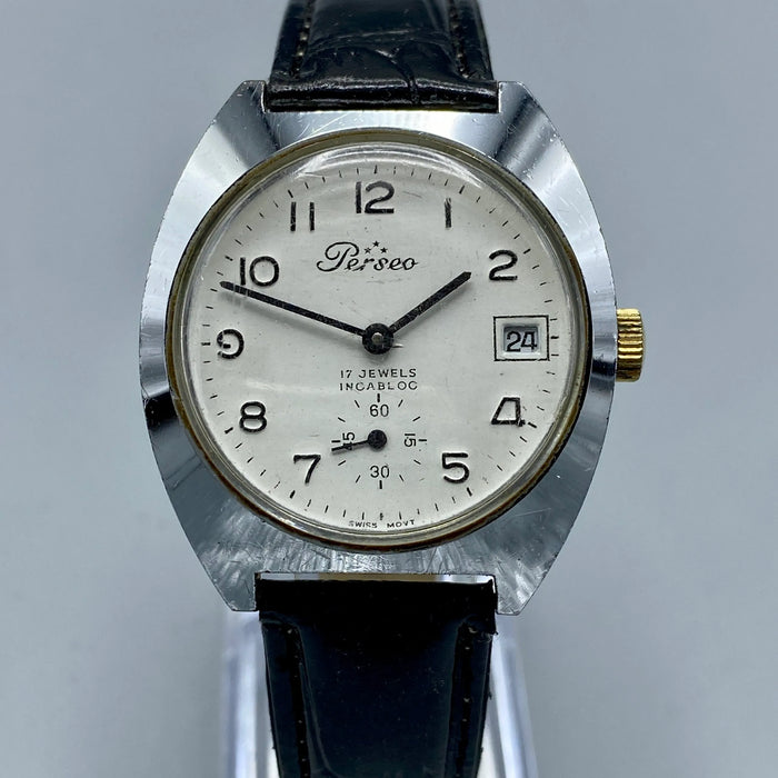 Perseo orologio FS meccanico cromato 36 mm Swiss 1970 ca