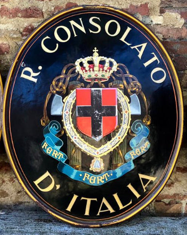 Insegna smaltata “Regio Consolato d’Italia” 1930 ca