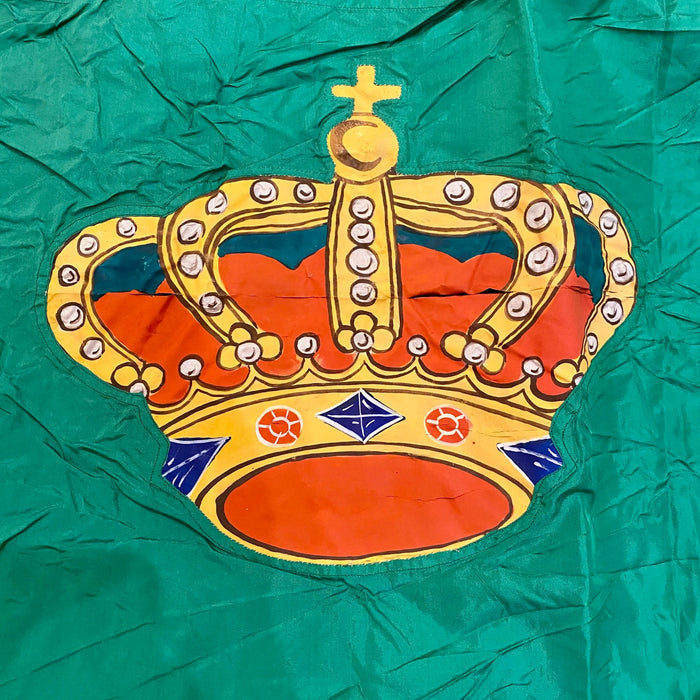 Bandiera in seta Nobile Contrada dell’Oca stemma dipinto Siena 1960 ca