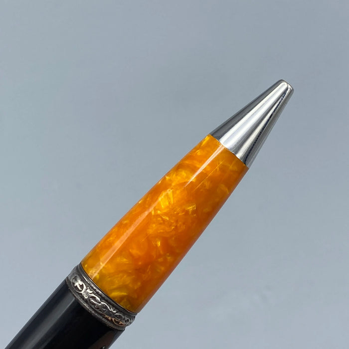 Penna Delta Dolcevita roller scatto resina nero arancio 2000 ca