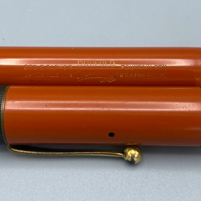 Penna Parker Duofold Streamline Senior stilografica arancione 1925