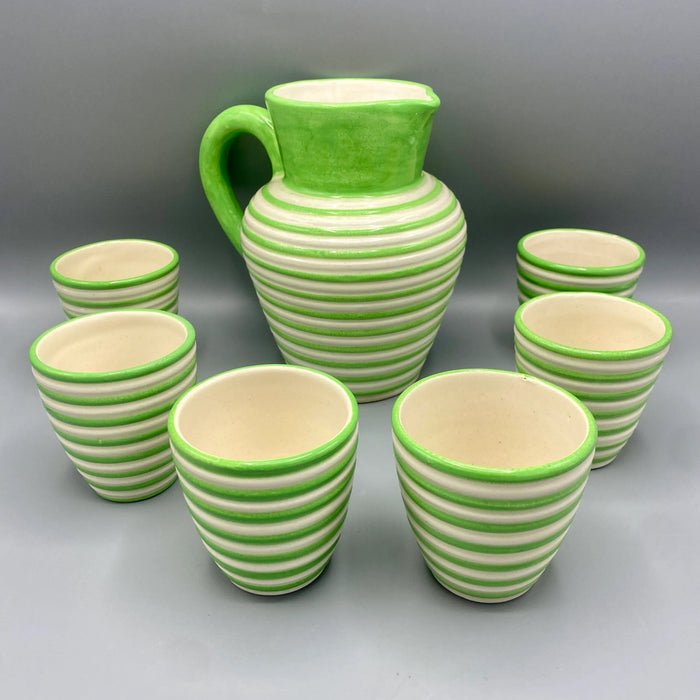 Set brocca + 6 bicchieri Ceramiche Rometti Umbertide 1950 ca