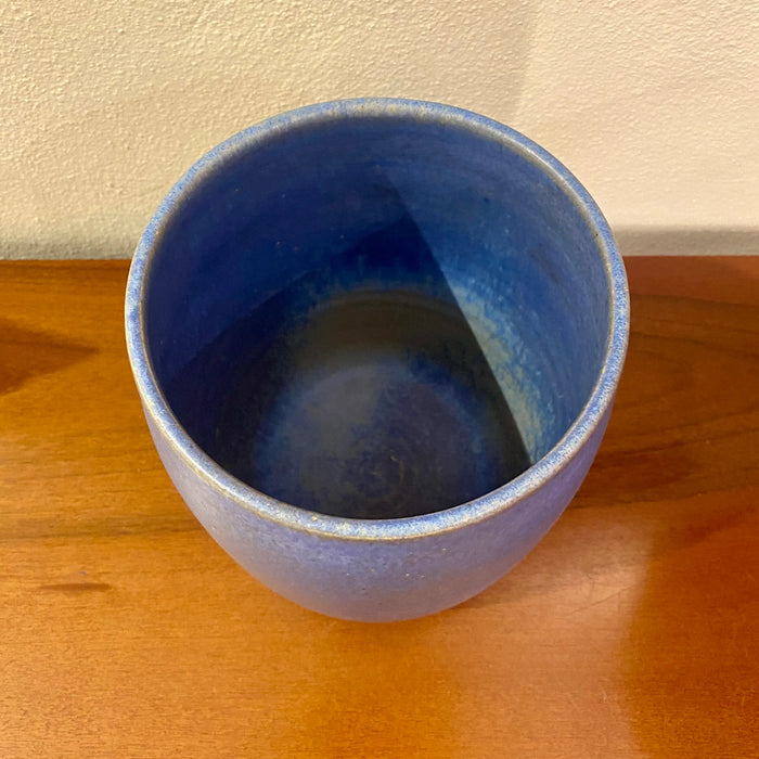 Vaso Guerrino Tramonti ceramica blu Faenza 1970 ca