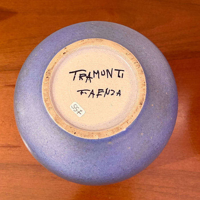 Vaso Guerrino Tramonti ceramica blu Faenza 1970 ca