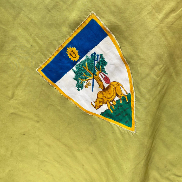 Bandiera in stoffa Contrada della Selva stemma dipinto Siena 1950