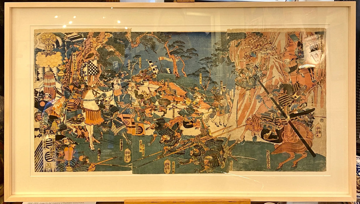 Yoshitora Utagawa – “Hachimataro Yoshiie in battaglia” – ukiyo-e – 1840