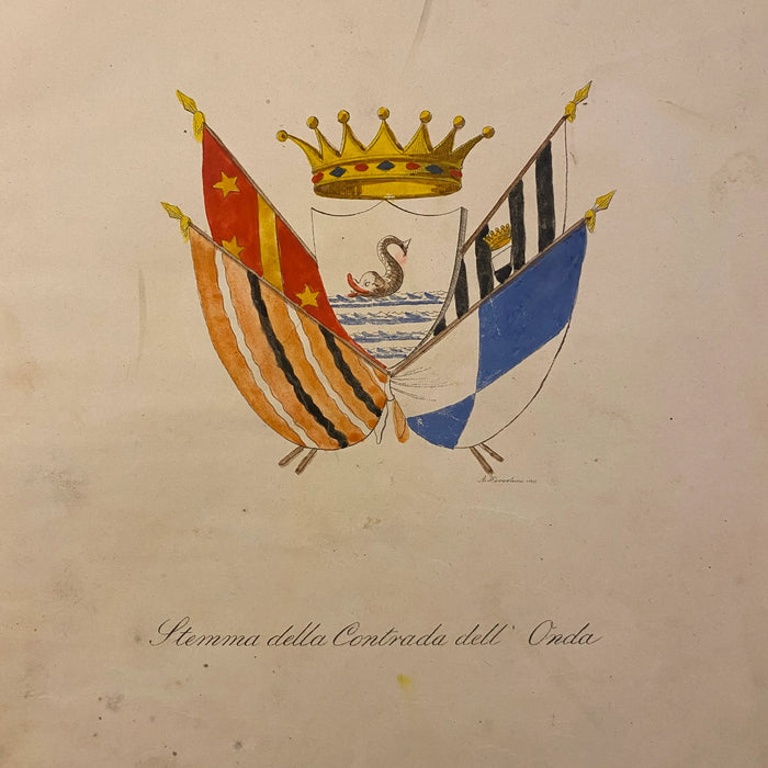 Antonio Hercolani “Stemma della Contrada dell’Onda” incisione Maffei Lasinio 1845