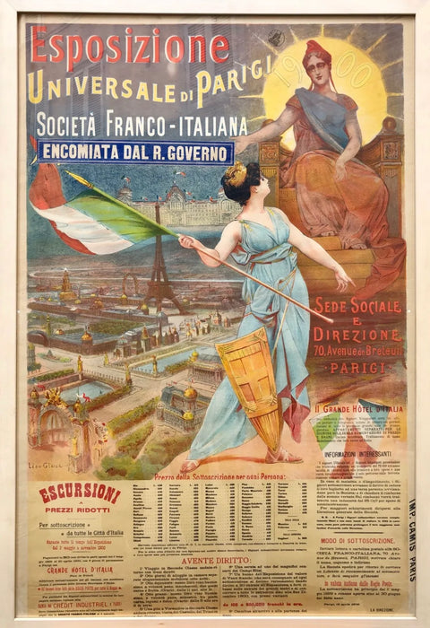Manifesto Esposizione Expo Parigi 1900 ill. Leon Glaize