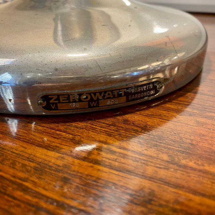 Zerowatt Brevetti Gardoncini lampada da tavolo metallo 1950 ca