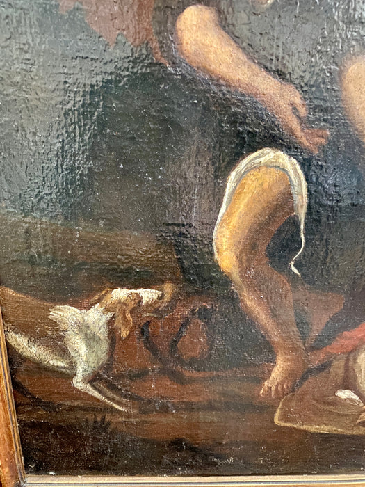Quadro San Rocco Confessore olio su tela Nord Italia XVII sec