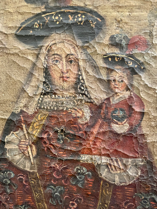 Quadro Vergine della Candelaria olio su tela Canarie Spagna fine XVI sec.